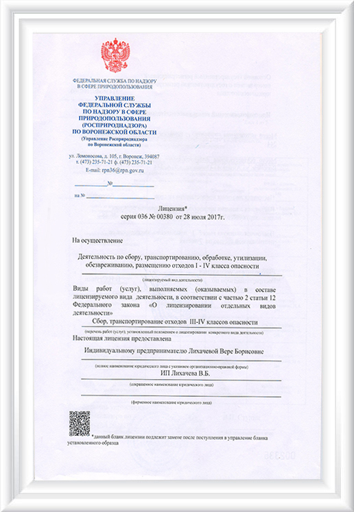 Документ компании «Услуги Воронеж»